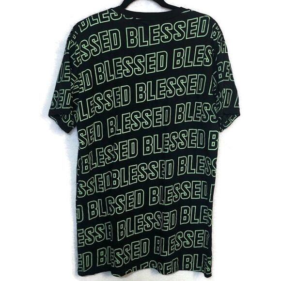 Launder Mens Graphic T-shirt Blessed Rose Green Black Tee Large - Picture 2 of 5